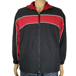 Polar Edge Mens Black Red Fleece lined Jacket Full Zip Size Small